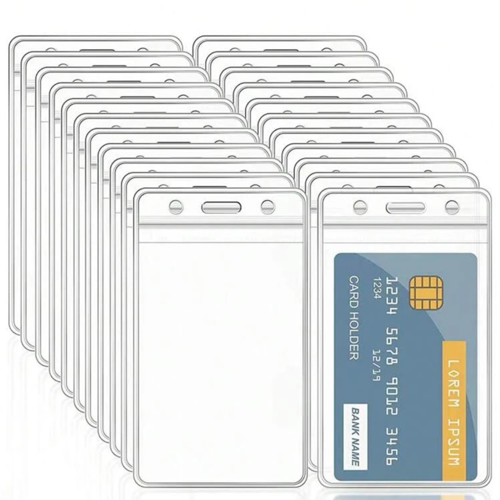 Clear Plastic Waterproof Id Card Holder - set of 3 UNUSED